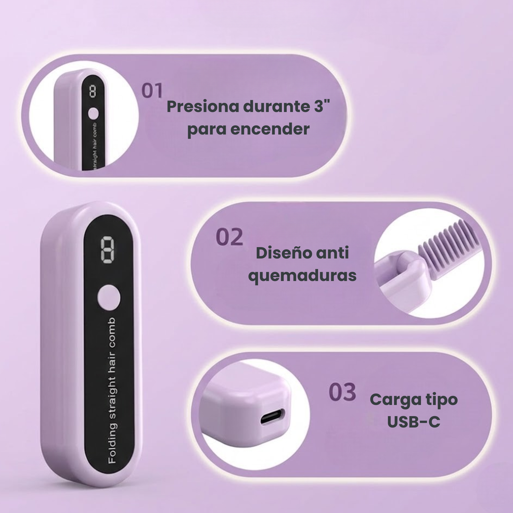 Peine Alisador Portátil Inalámbrico | LissGo |