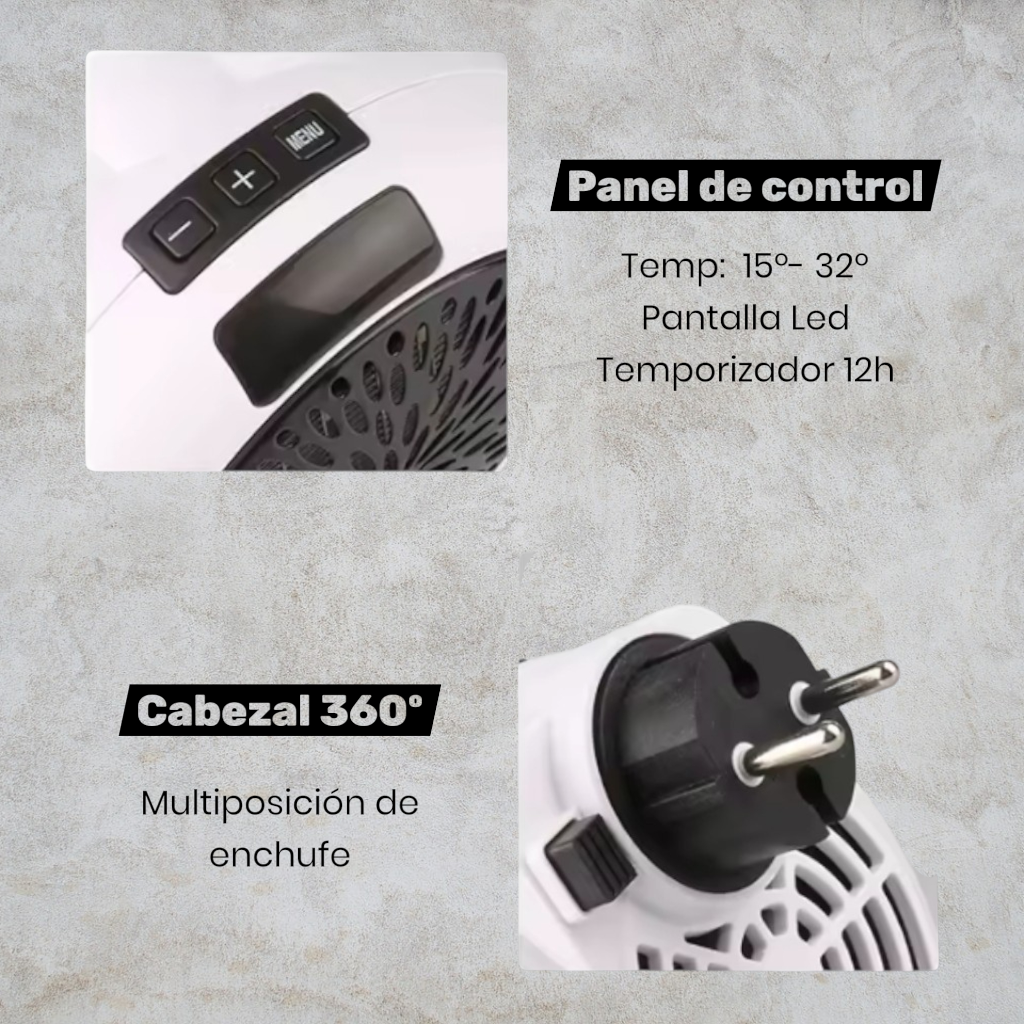 Calefactor termocerámico portátil con mando |WARM900|